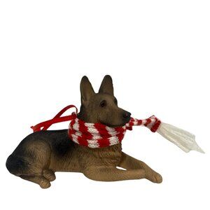 Sandicast Christmas Ornament German Shepherd w/Scarf New in Box Novelty Dog